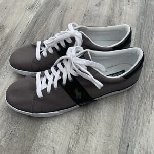 POLO Ralph Lauren Sneakers Mens 15 D Burwood Gray Canvas Low Top Lace Ups